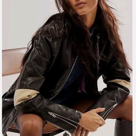 Free People We The Free Ryder Sport Vegan Moto Jacket (new with tags) - Picture 2 of 4